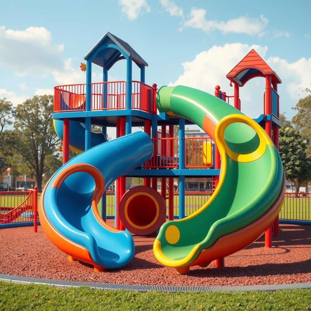 Vibrant Playground in Photorealistic Style