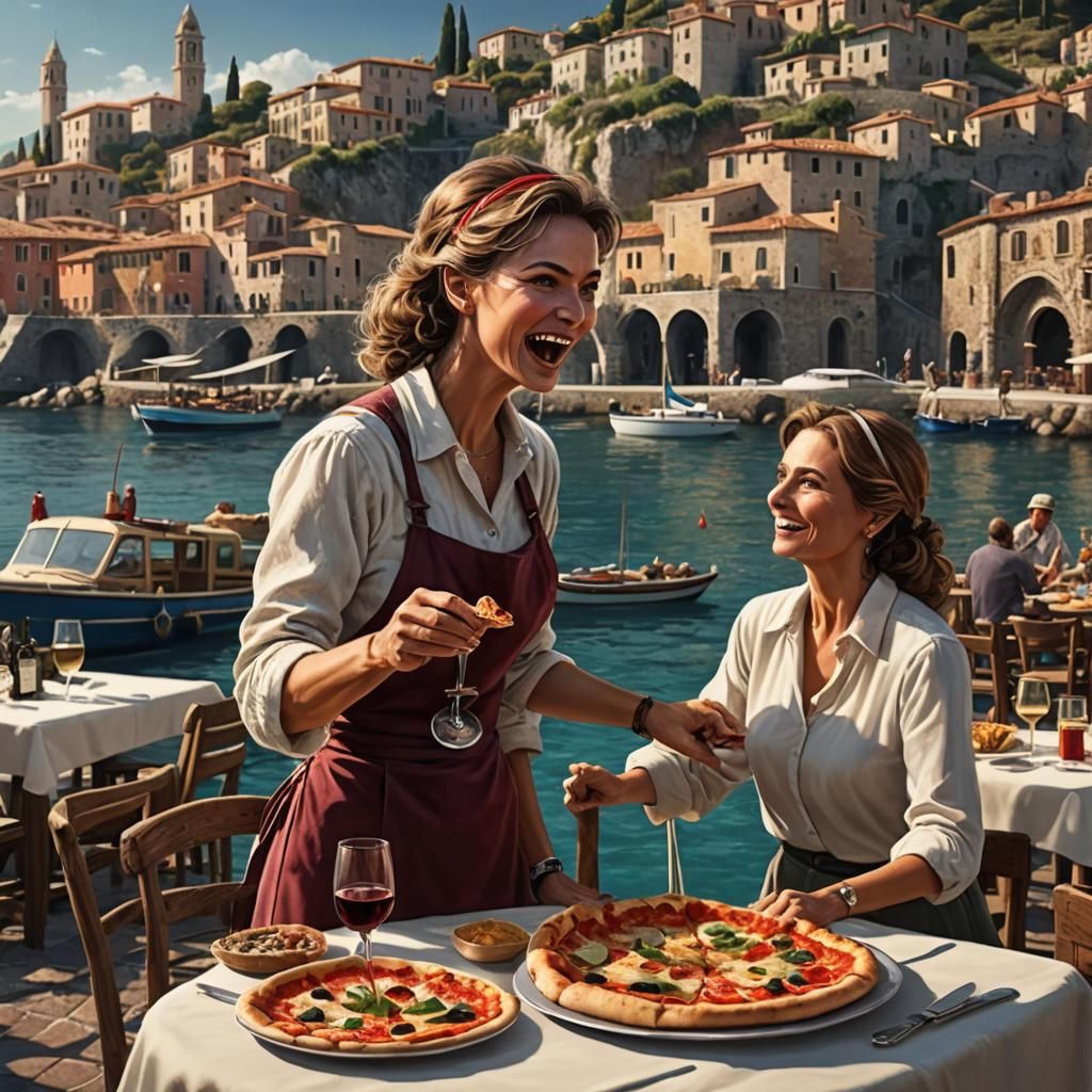 Mediterranean Pizza at Seaside Italian Restaurant