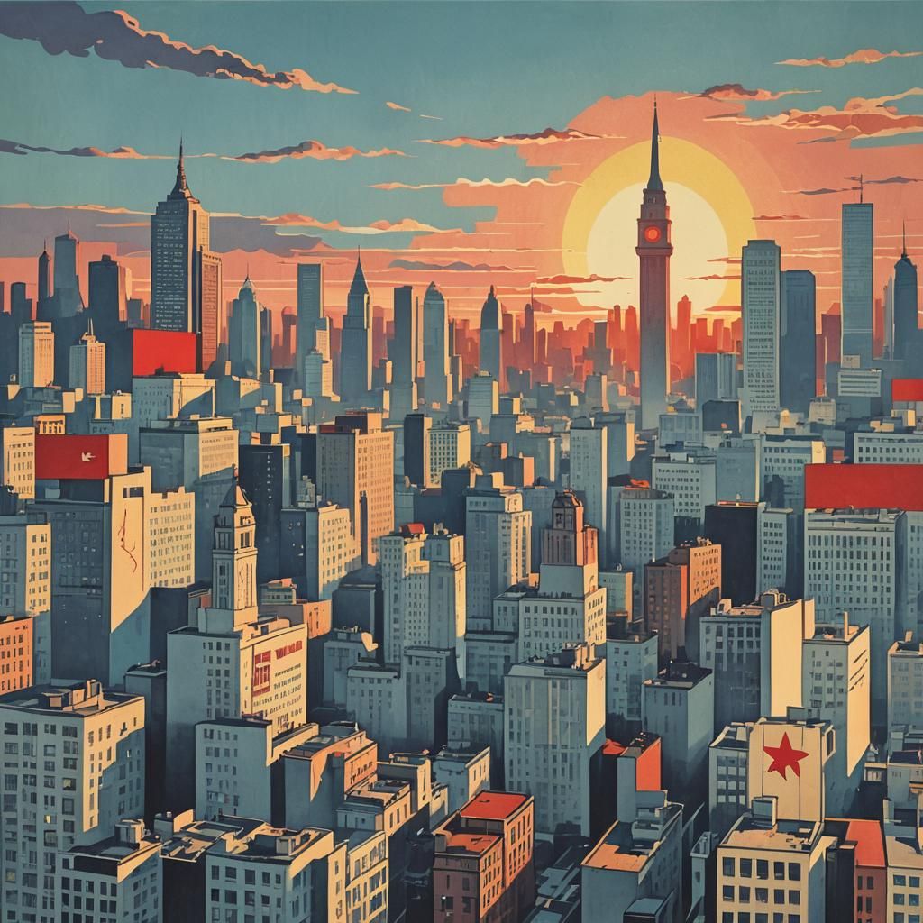 Sunrise Over City: Socialist Realism Meets Pop Art