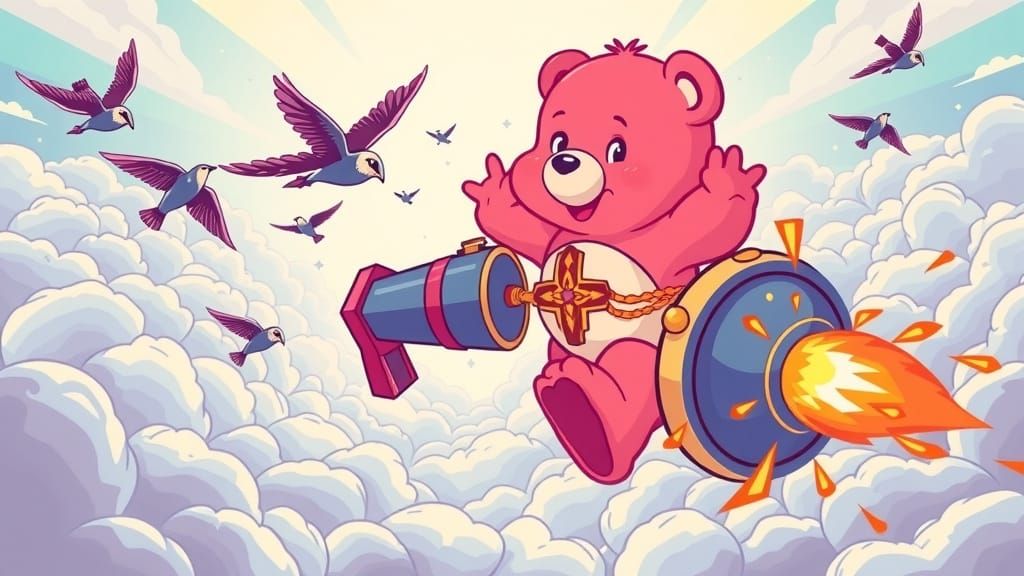 Care Bear Soaring Skyward: Pop Art Explosion