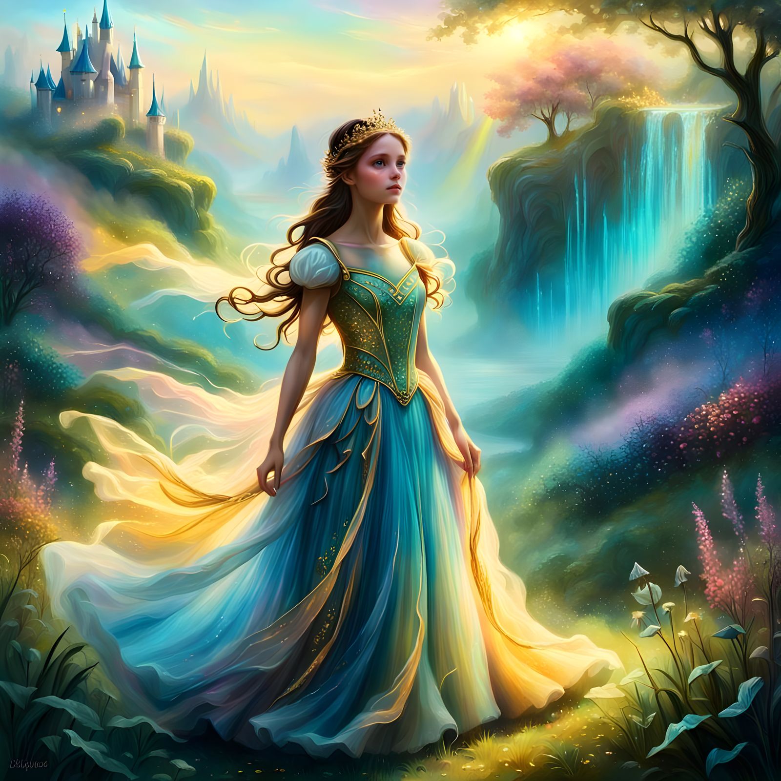 Ethereal Fairy Princess in a Dreamlike Landscape