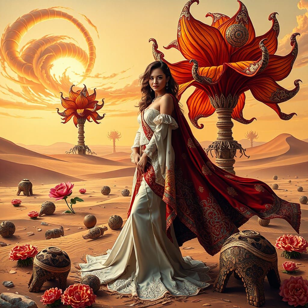 Lolo Zouaï in Surreal Desert Landscape