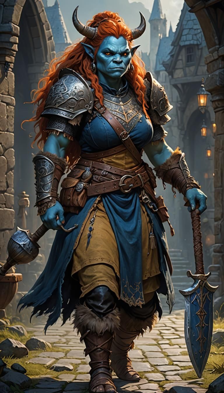 Beautiful Ogre Princess in Dark Fantasy Style