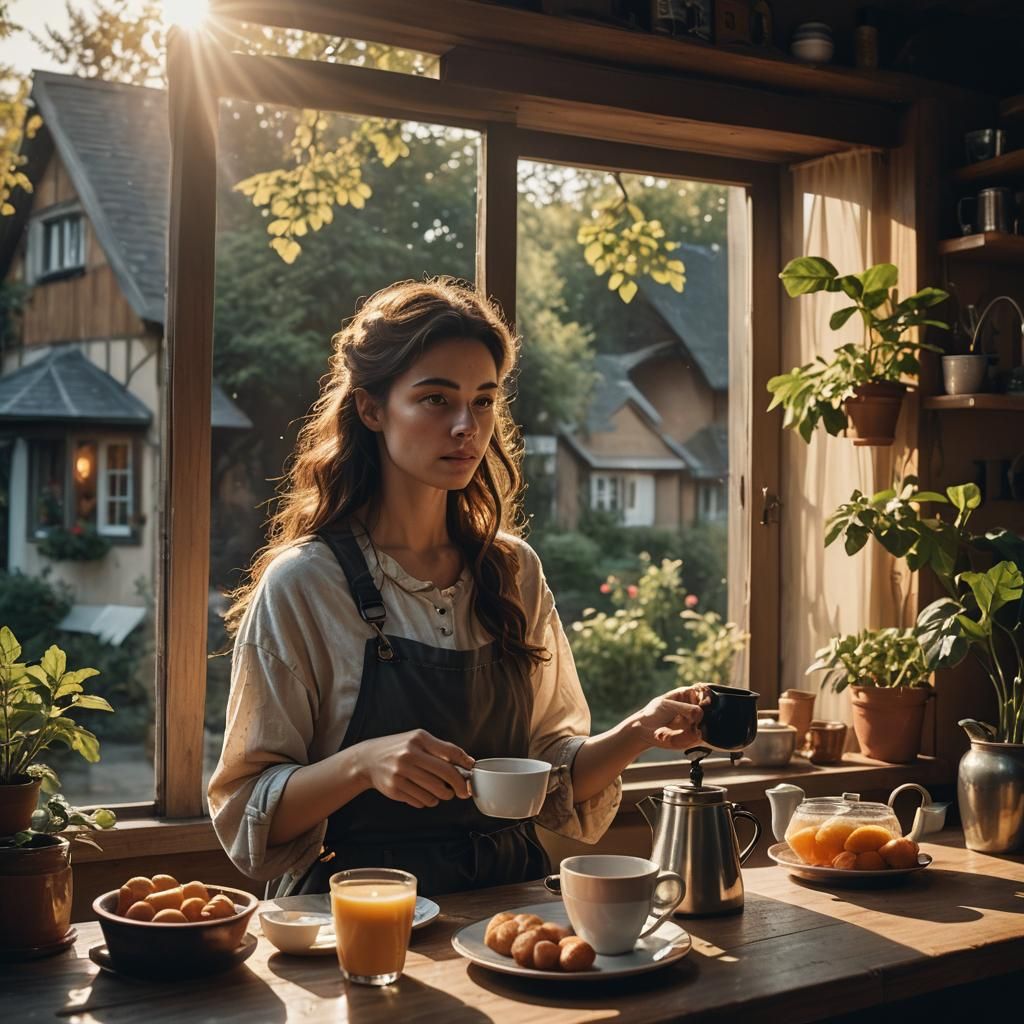 Fairy Woman in Fishing Net by Coffee Pot House