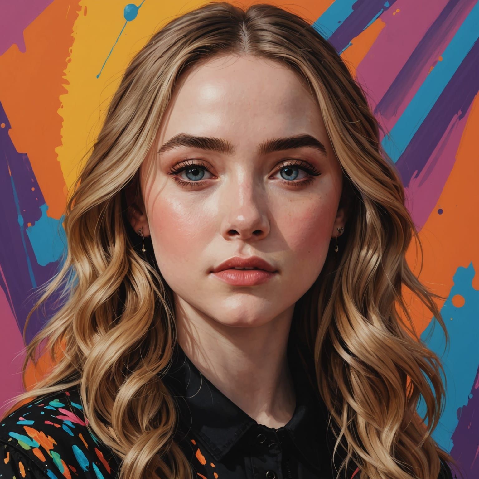 Sabrina Carpenter in Vibrant Hyperrealistic Portraiture