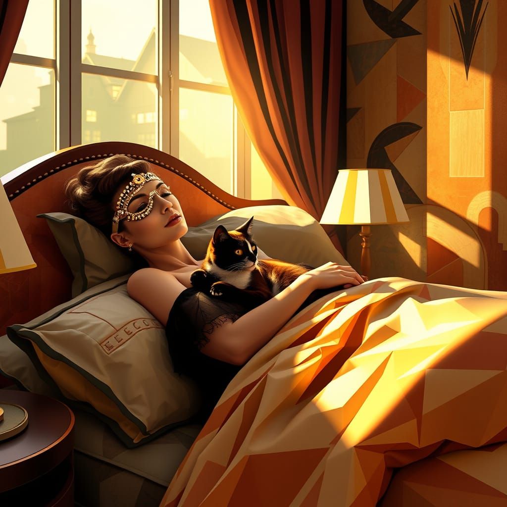 Elegant Audrey Hepburn Wakes Up in Art Deco-Inspired Opulenc...