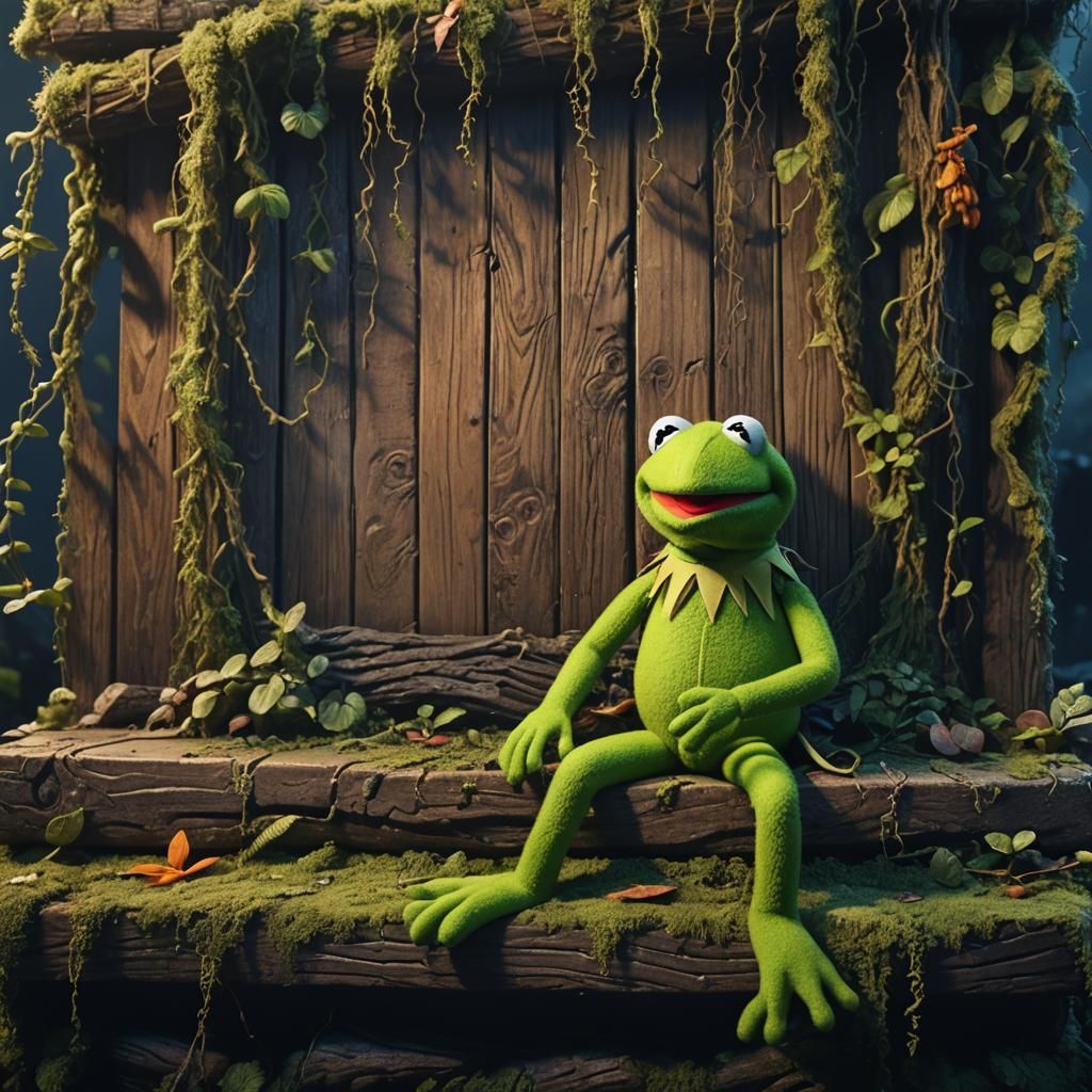 Plush Kermit on Wall of Shame: Fantasy Concept Art
