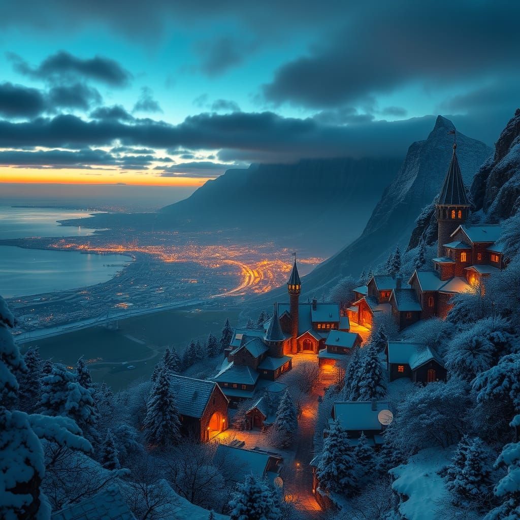 Majestic Winter Kingdom in Cape Town at Night