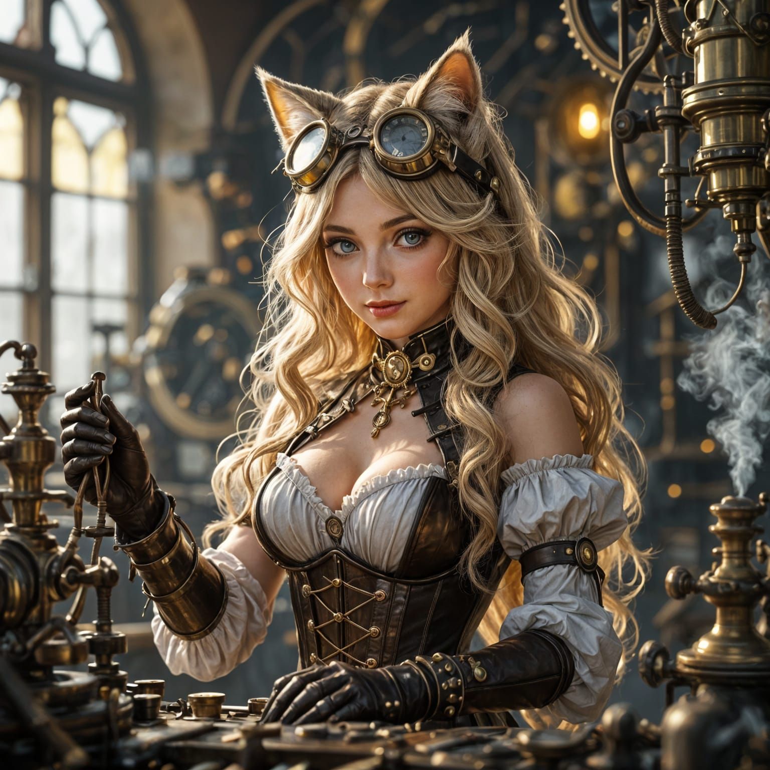 Blonde Hair Cat-Girl
