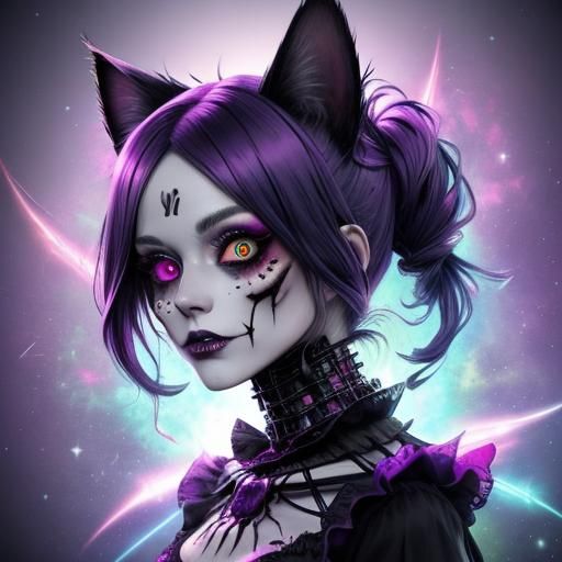 Anime Zombiecore Girl with Cat Ears