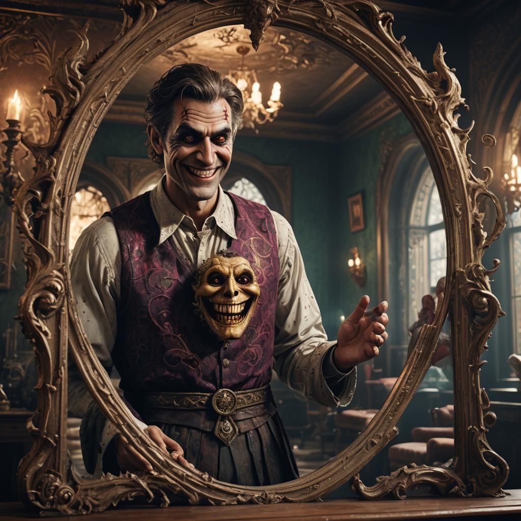 Creepy Man Sees Innocent Reflection: Matte Painting