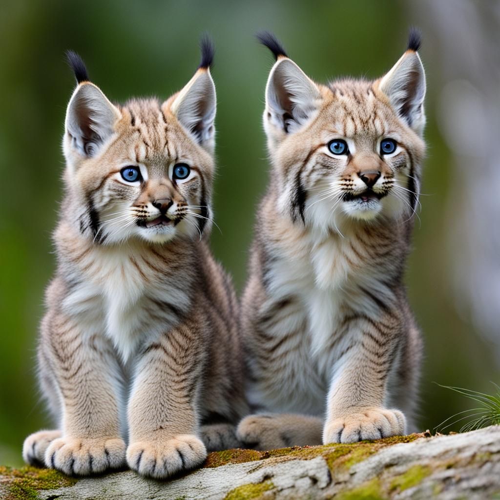 Lynx Kittens in a Roger Dean Inspired Dreamscape