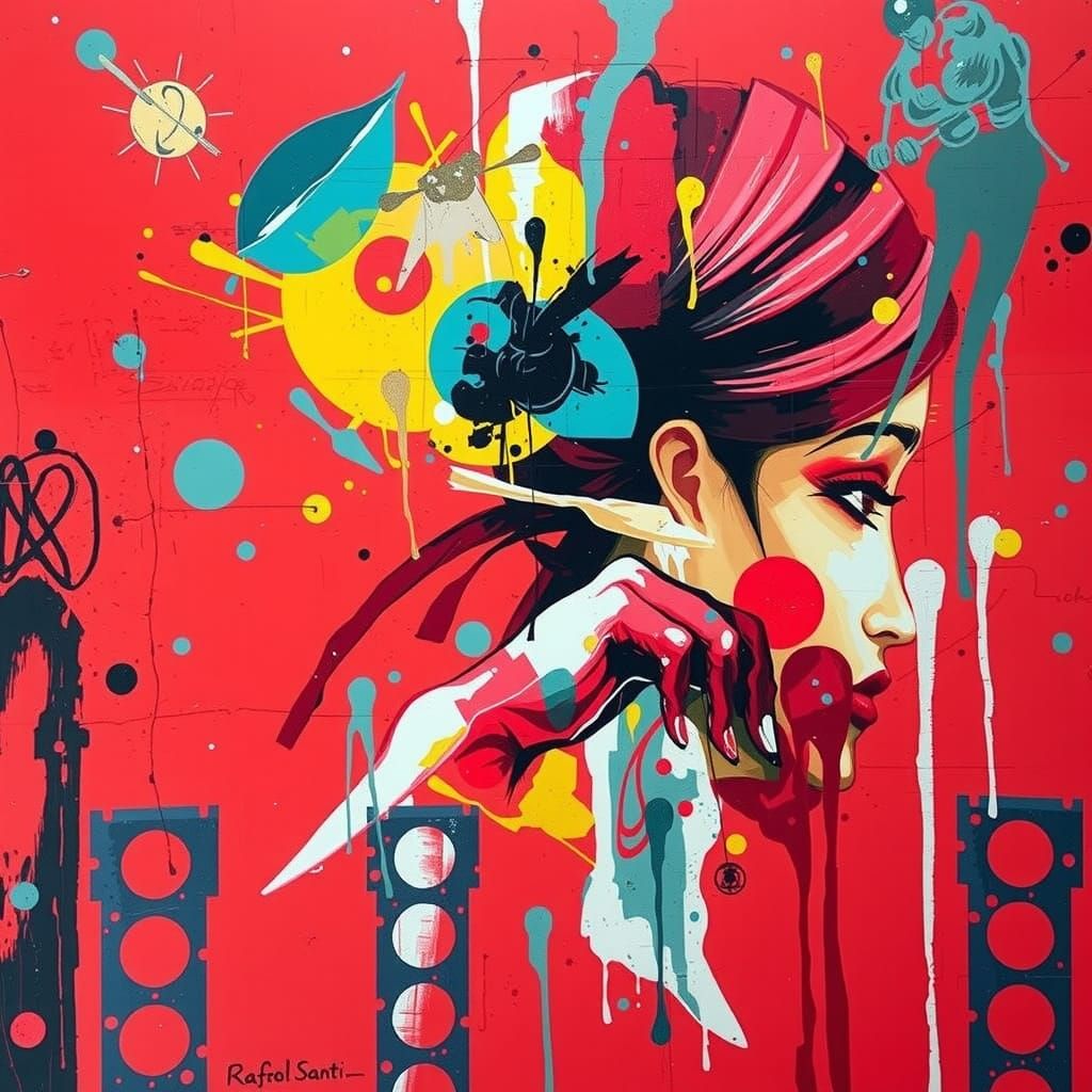 Dramatic Red Portrait in the Style of the Ashcan School