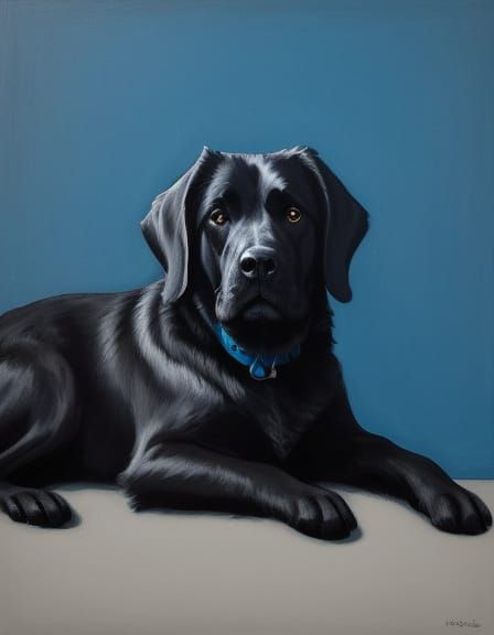 Modern Black Dog in Blues