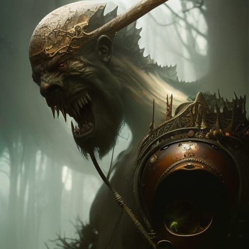 Elaborate Melting Man in Water, Fantasy Art