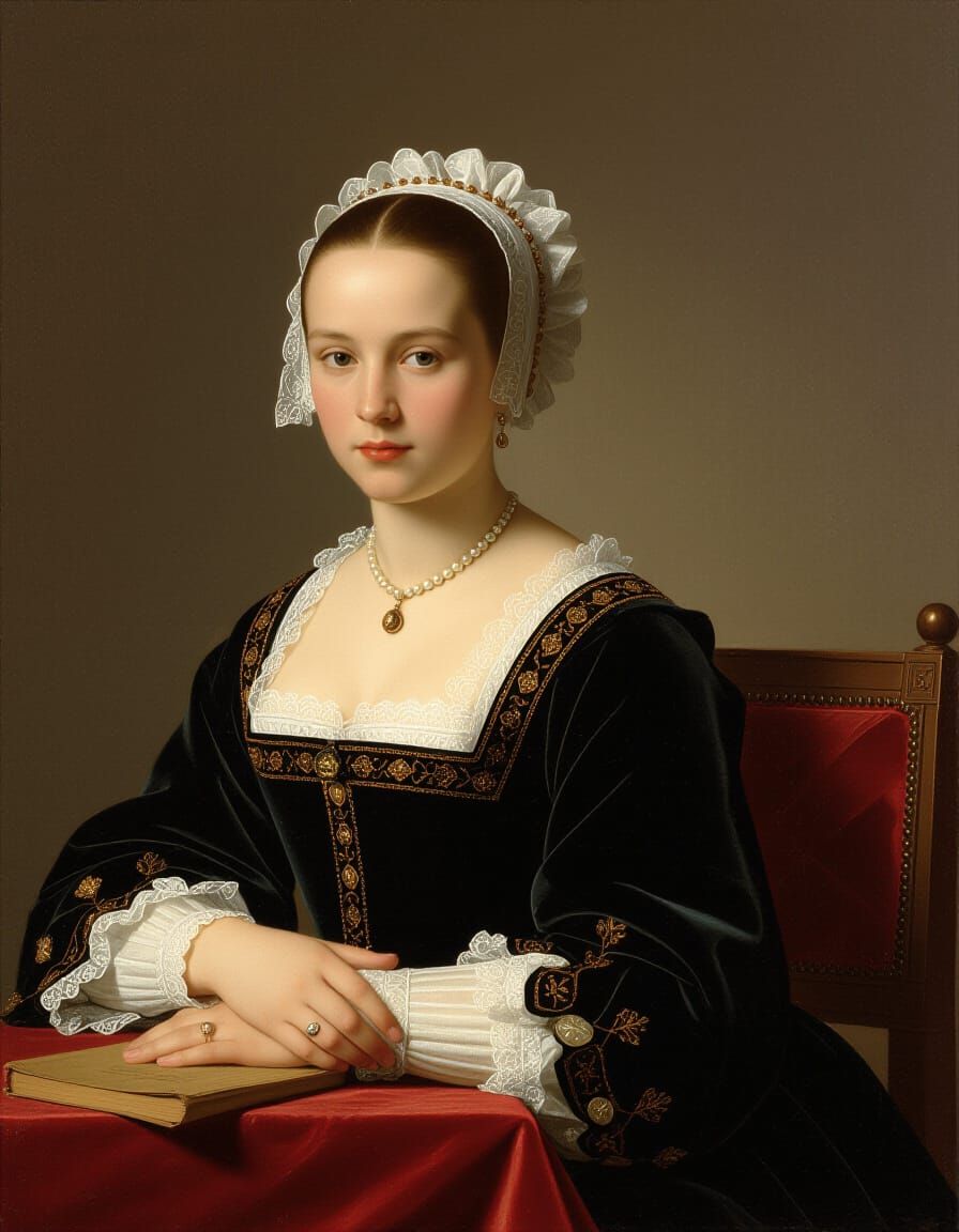 Girl with a Pearl Earring in Vermeer Style