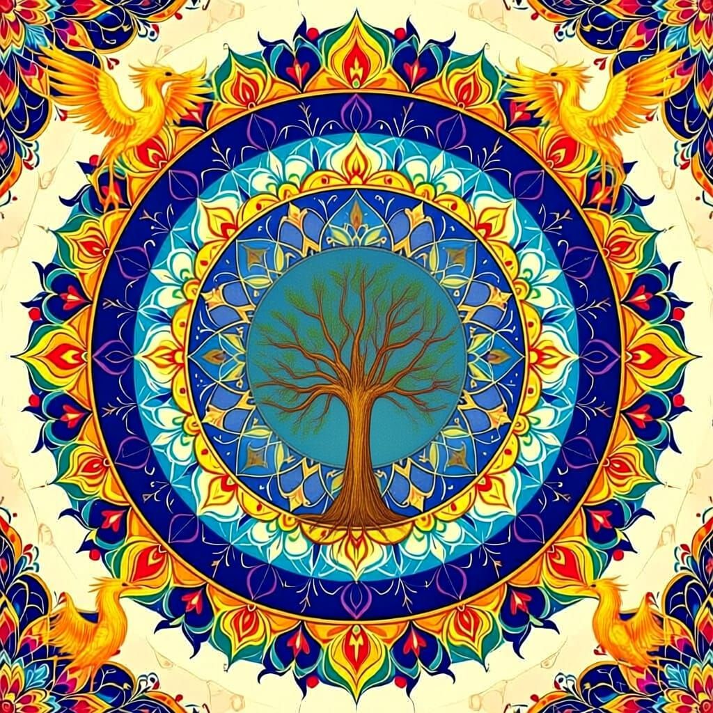 Vibrant Mandala of Life: Renewal, Creativity, Love