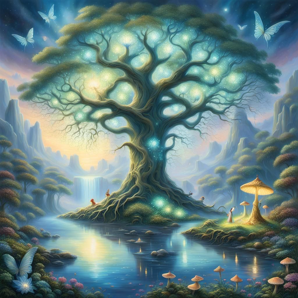 Majestic Tree of Life in Enchanted Forest