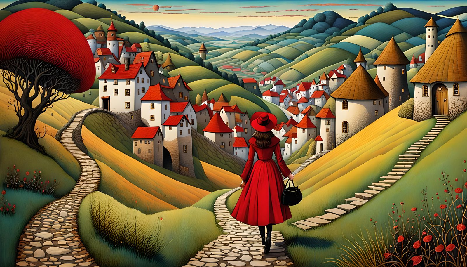 Enchanted Path to Fantasy City, Hyperrealistic