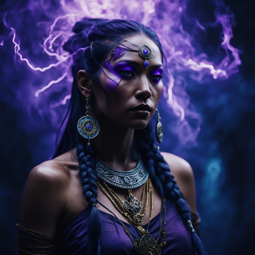 Mystical Zamara Slade in Ethereal Glow, Dark Fantasy Portrai...