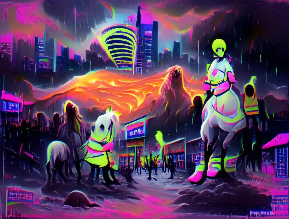 Glowing Neon Apocalypse: Pale Horse