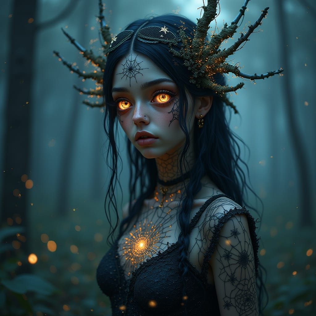 Ethereal Goddess of Spiders in Twilight Forest