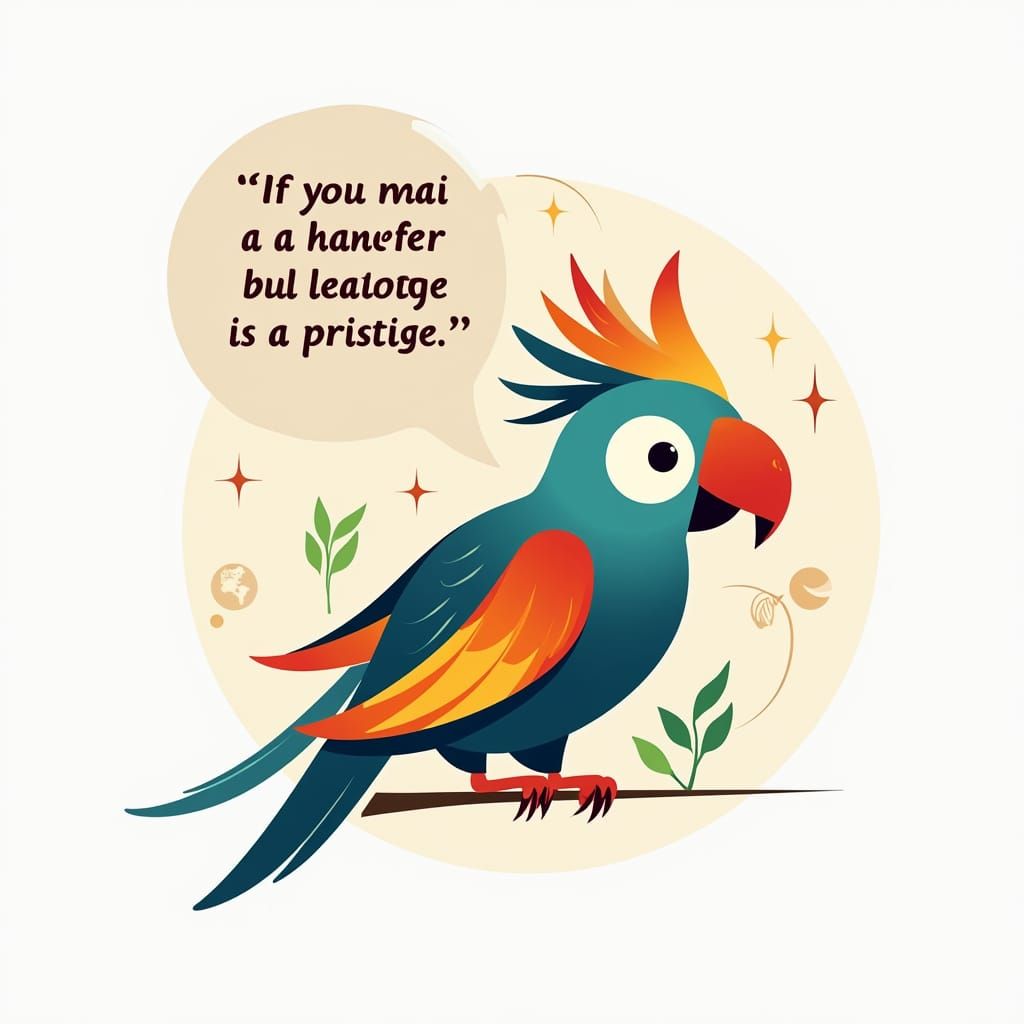 Vibrant Parrot Logo Embodies Online English Learning