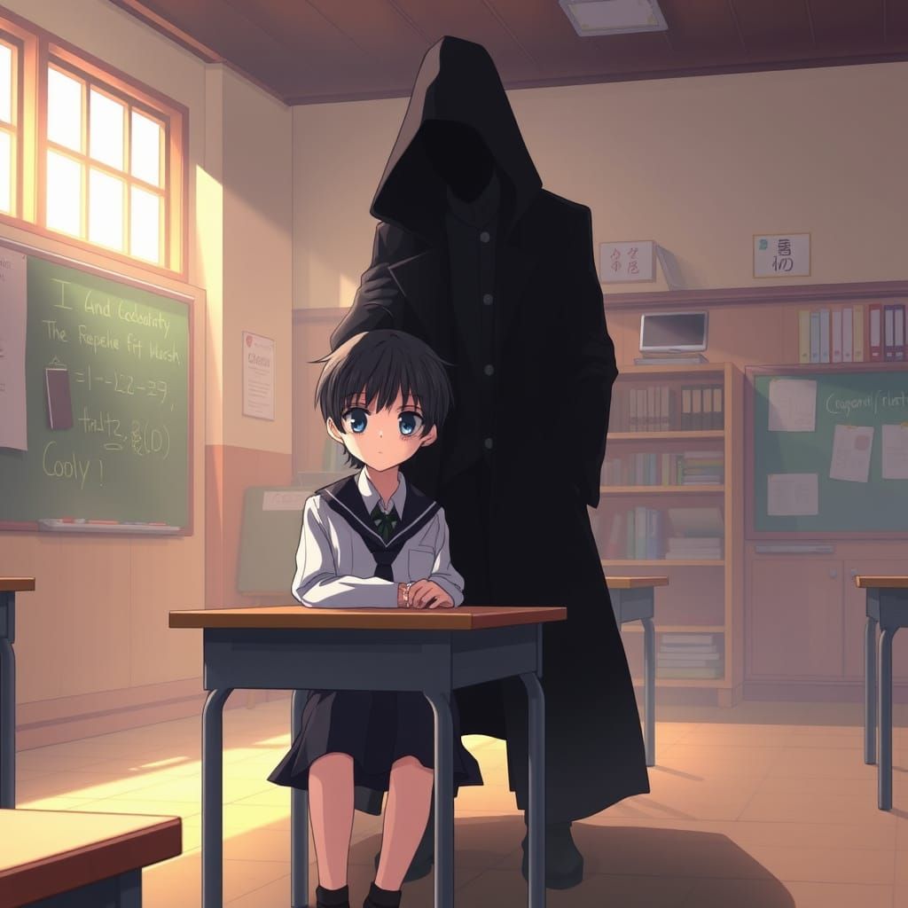 Japanese Schoolboy Confronts Mysterious Stranger