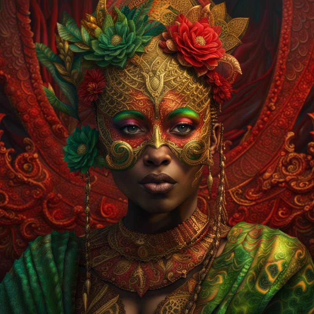 Colorful Chameleon in Detailed Matte Painting Style