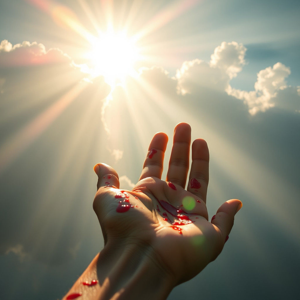 Killing Hand in Divine Light: A Surreal Image