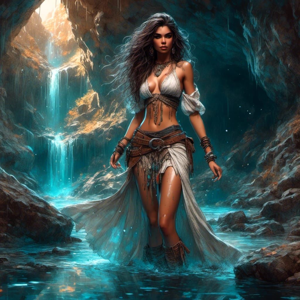 Badass Gypsy Bandit in Crystal Cavern: Color Sketch