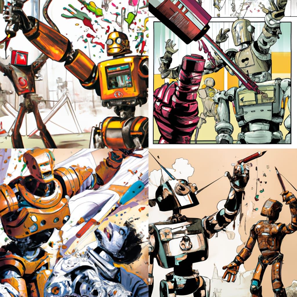 Artist Versus Robot: Dynamic Comic Book Art