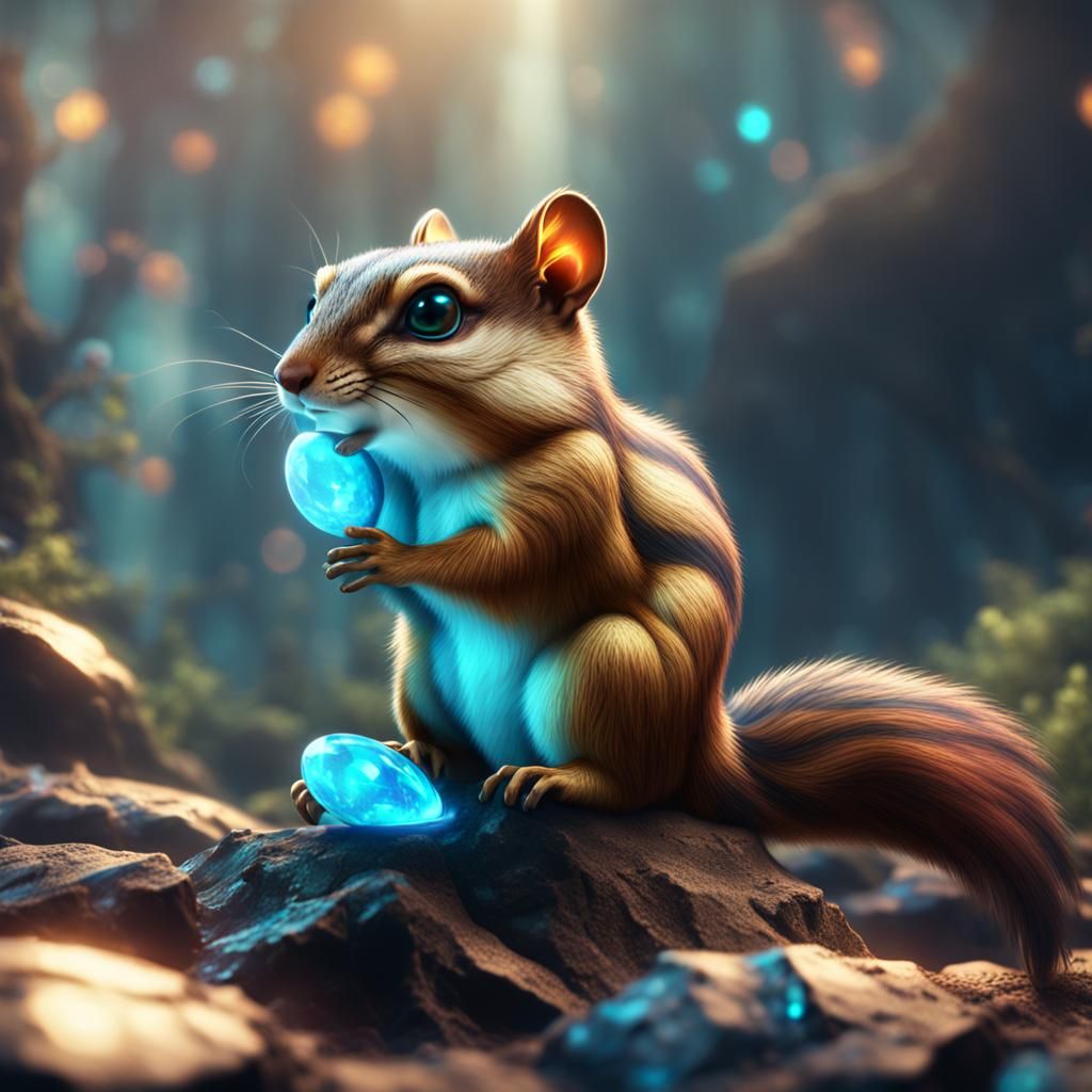 Opal Chipmunk Fantasy Concept Art