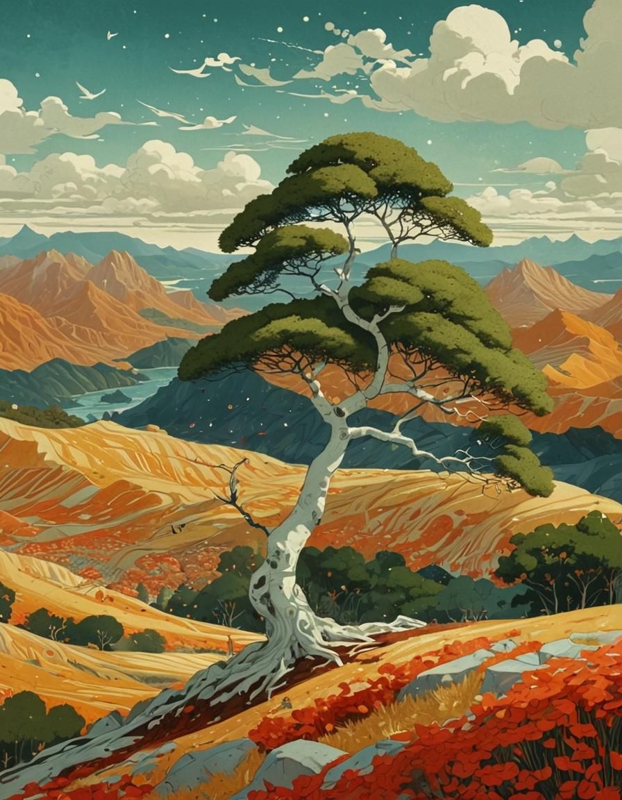 Dreamlike Illustration in Chinese Art Style