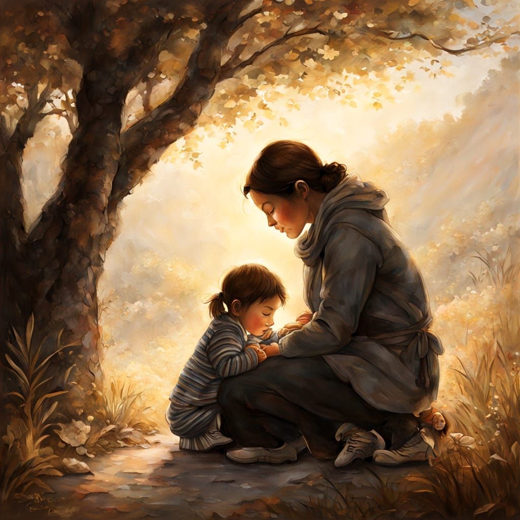 Mother and Child in a Heartwarming Moment