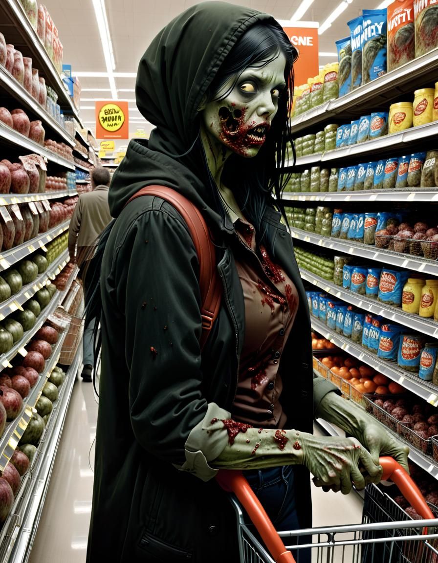 Zombies Invade Walmart: Comic Book Illustration