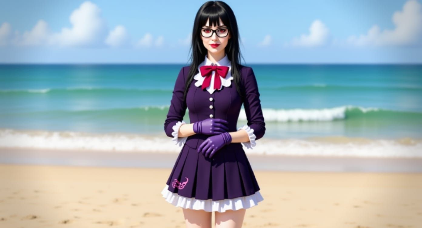 Goddess on the Beach: A Photorealistic Portrait