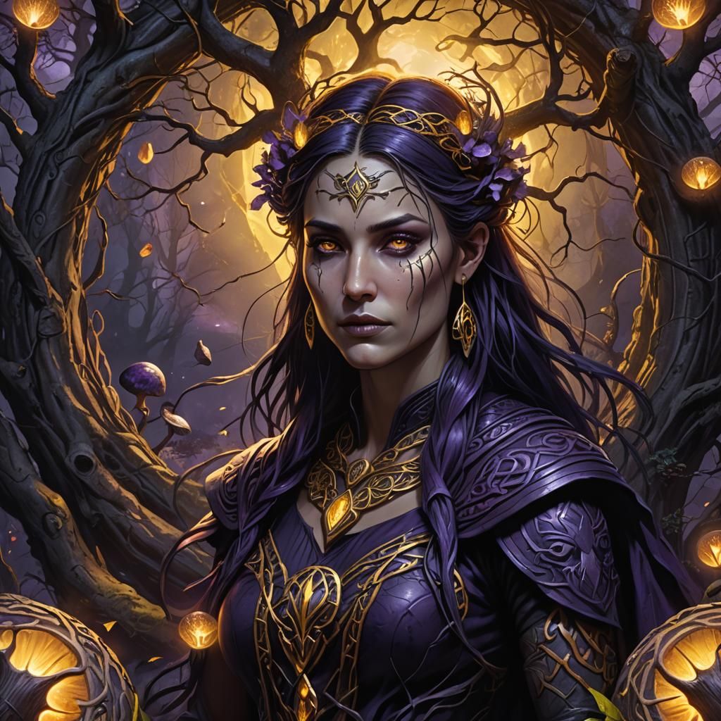 Morrigan in Mystical Stone Circle: Dark Fantasy Art