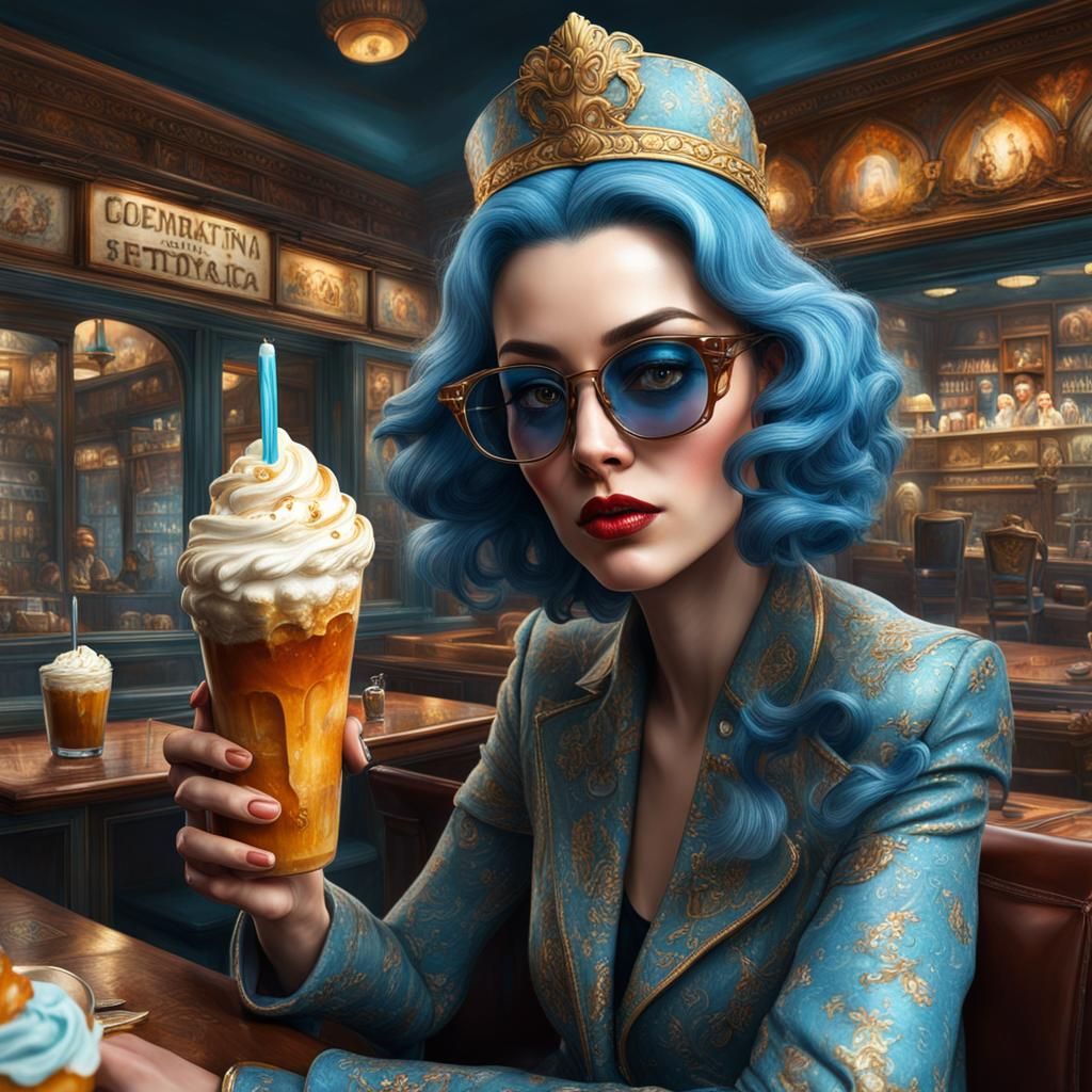 Hyperrealistic Studio Scene: Figures with Ice Cream