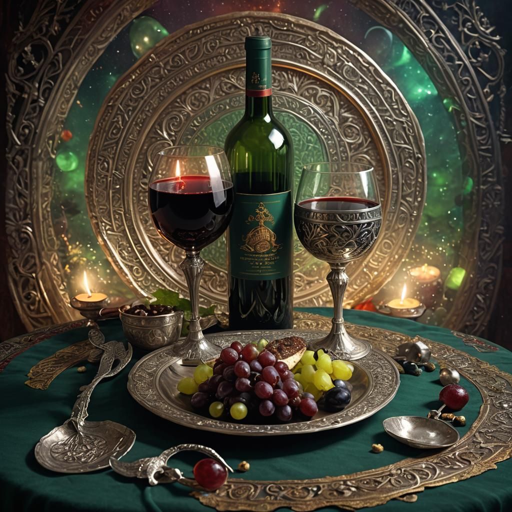 Passover Seder Plate in a Fantasy Art Style