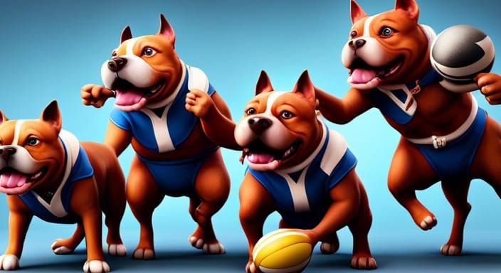 Pitbulls Playing Rugby (League)