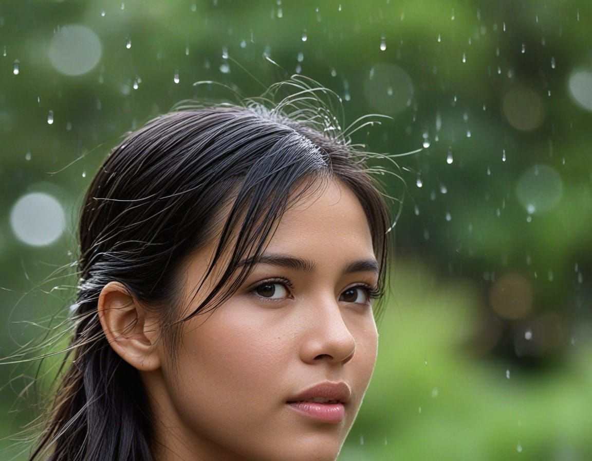 Raindrops in Perfect Focus Under Natural Light