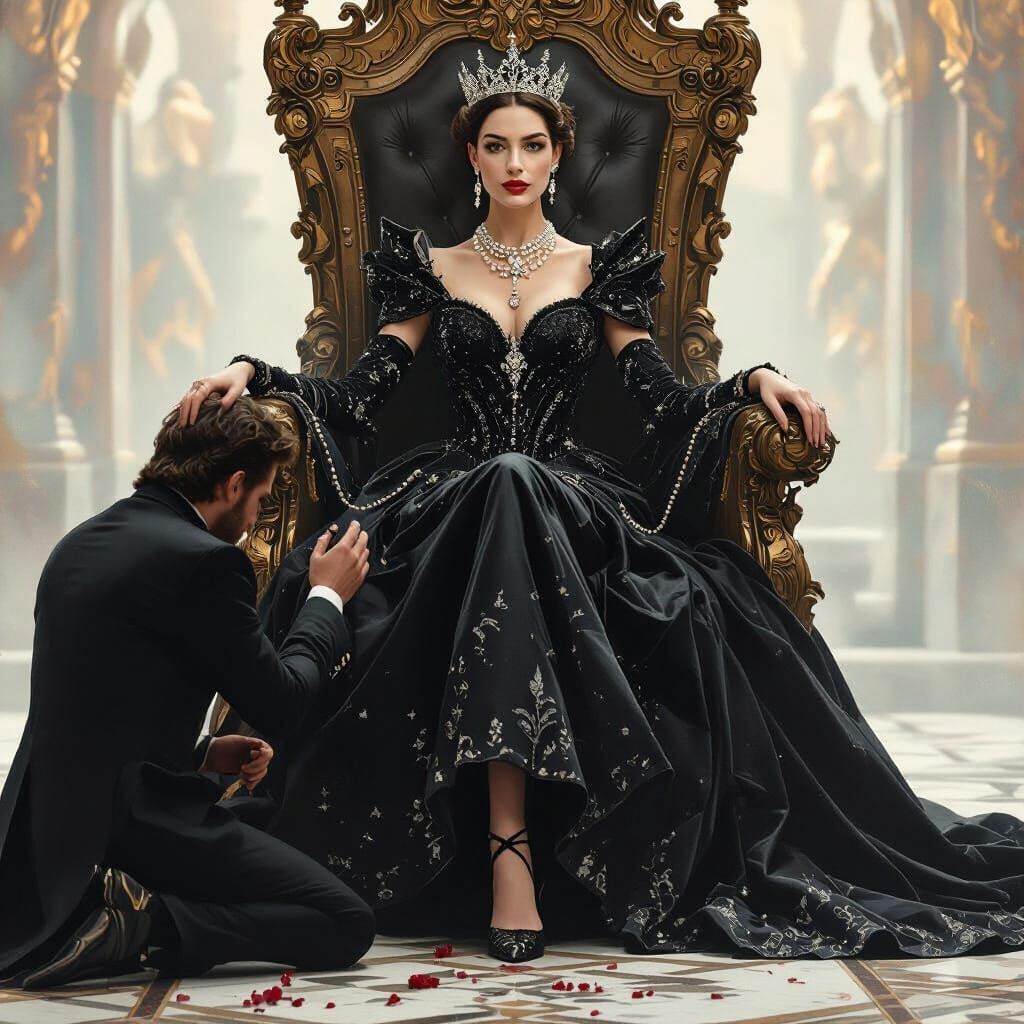 Queen Worshipped in Realistic Fantasy Style