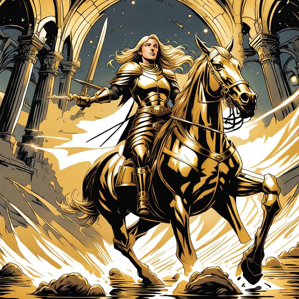 Jeanne d'Arc on Horseback: Comic Book Art