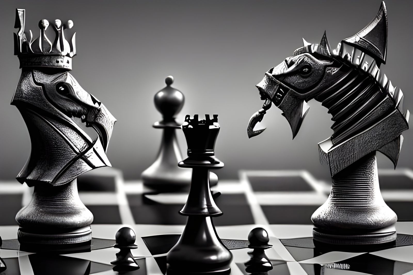 Chess Pieces Duel: Knight versus Bishop