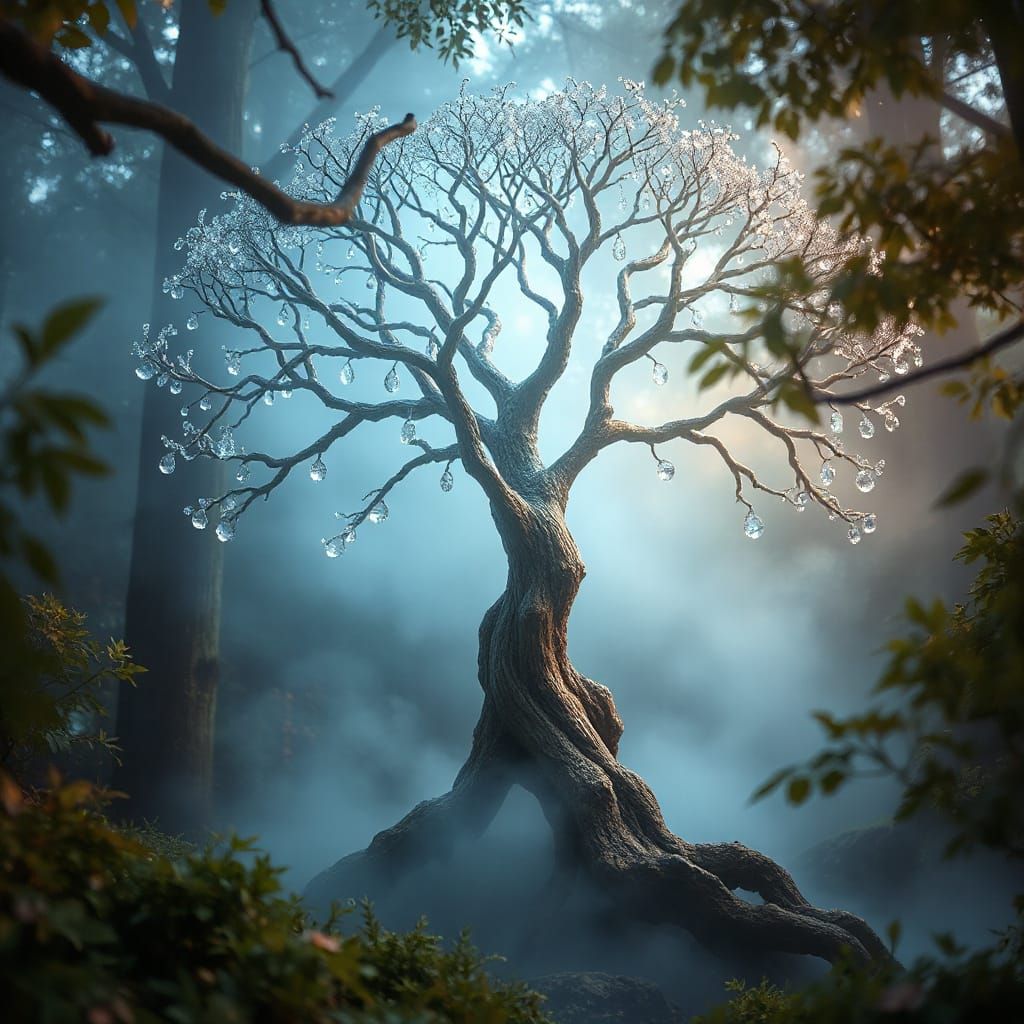 Mystical Celtic Tree of Life in Ethereal Forest