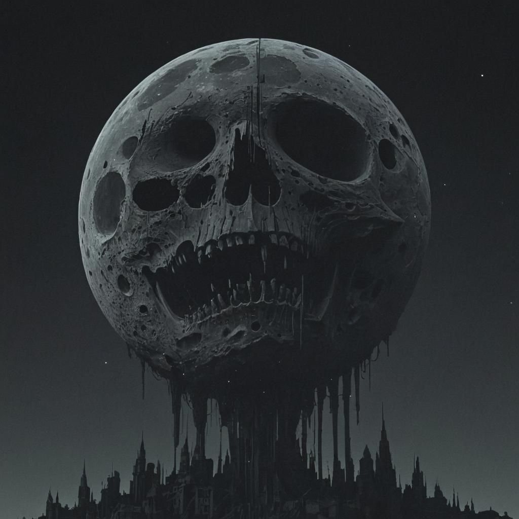 Massive Deathmoon in Glitchcore Style