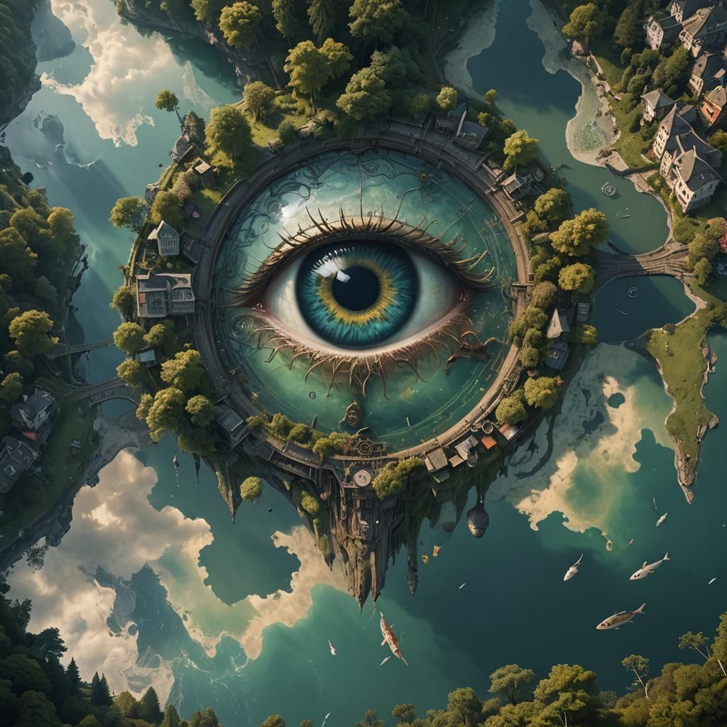 Eerie Lake: Giant Eye Watches from Below
