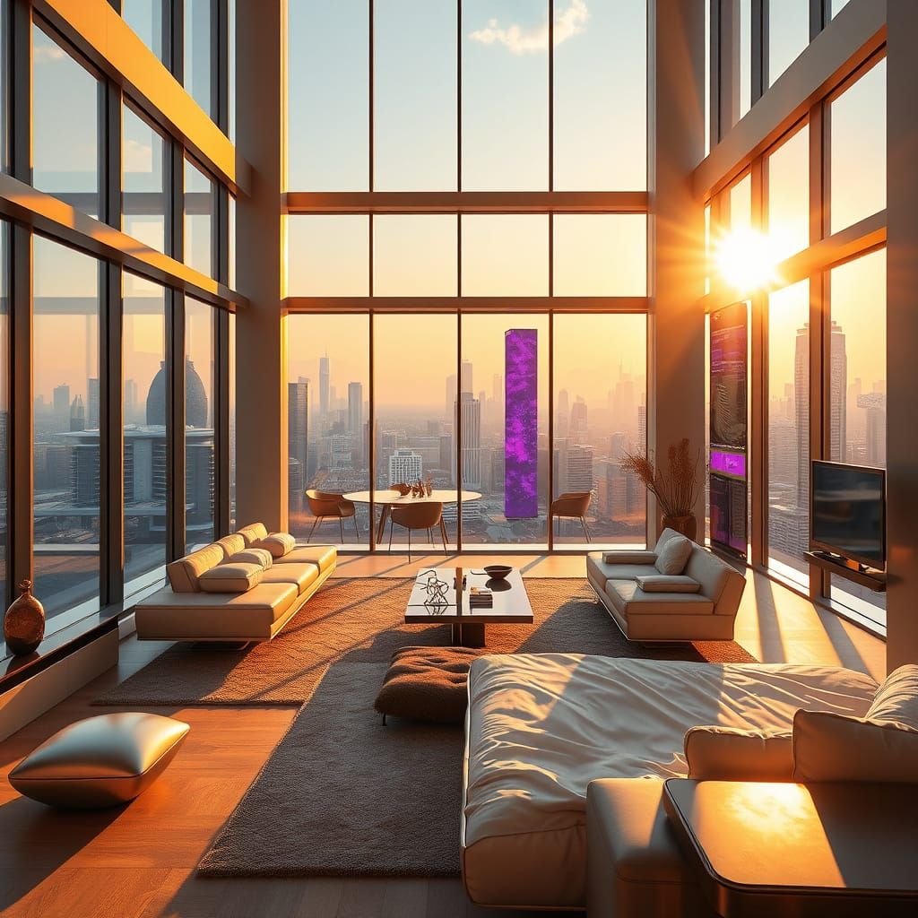 Futuristic Master Bedroom Interior in Architectural Style