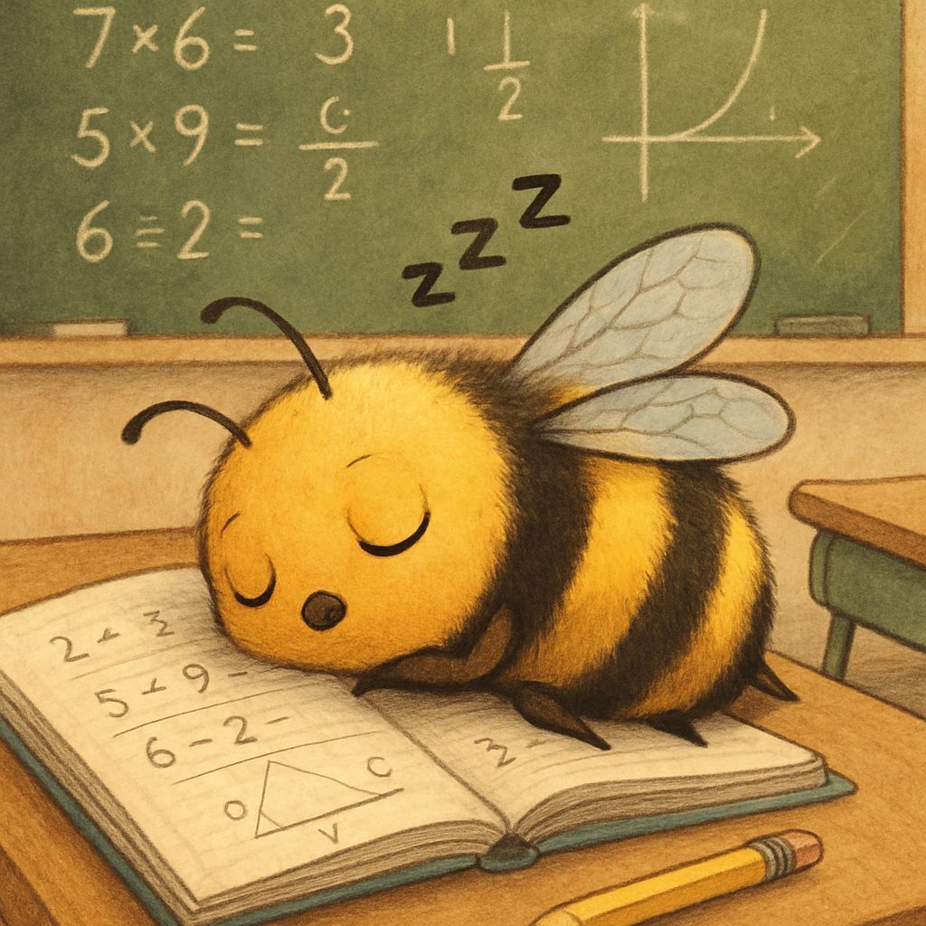 Sleepy Bumblebee Naps in Math Class